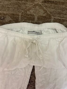 Abercrombie & Fitch White Cozy Drawstring Pants